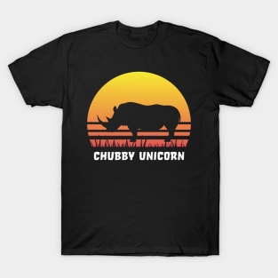 Chubby Unicorn Rhino Sunset Gift T-Shirt